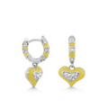 Lauren G. Adams Girls Princess Charm Huggie Earrings (Yellow/Silver)